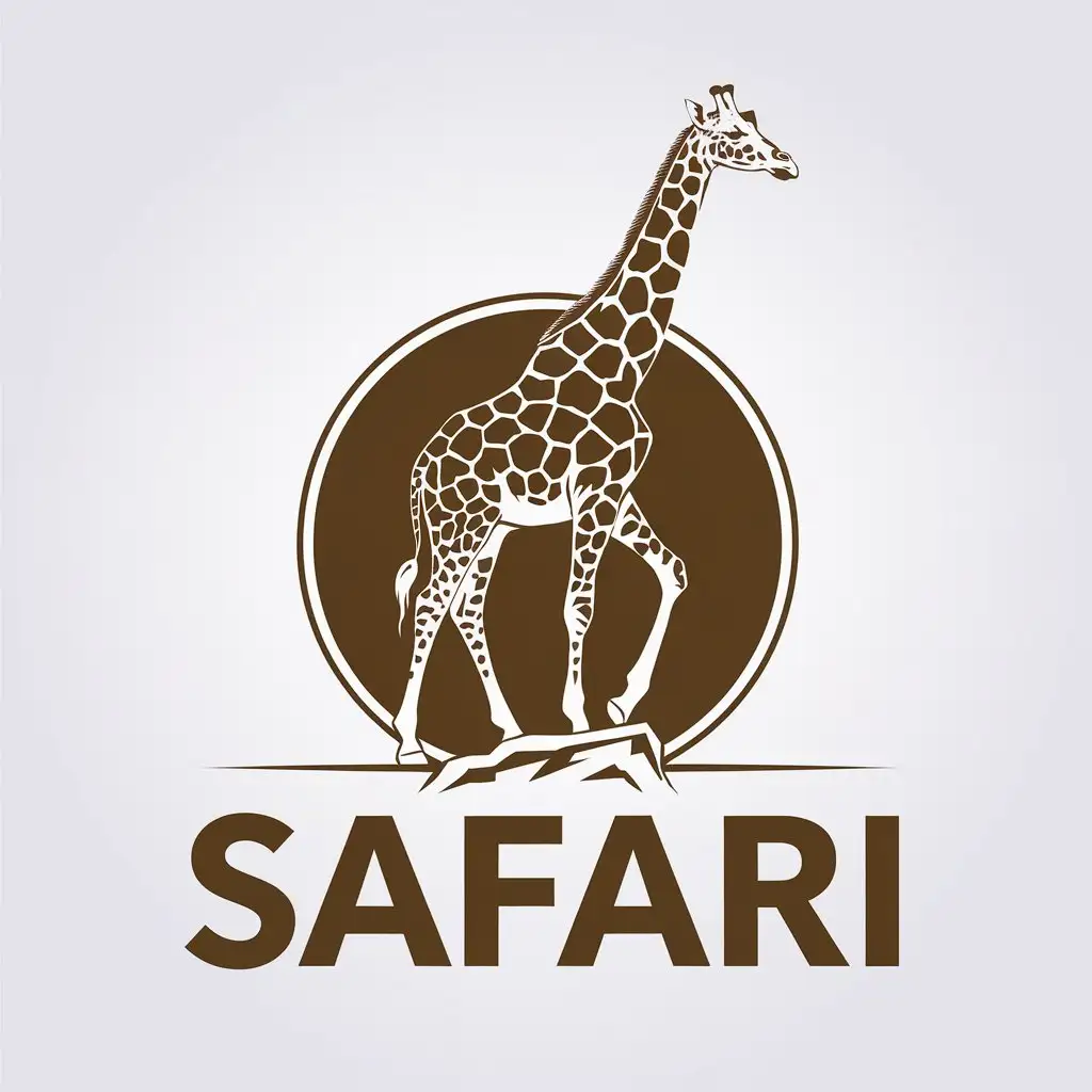 LOGO Design for Safari Elegant Giraffe Symbol on Clear Background