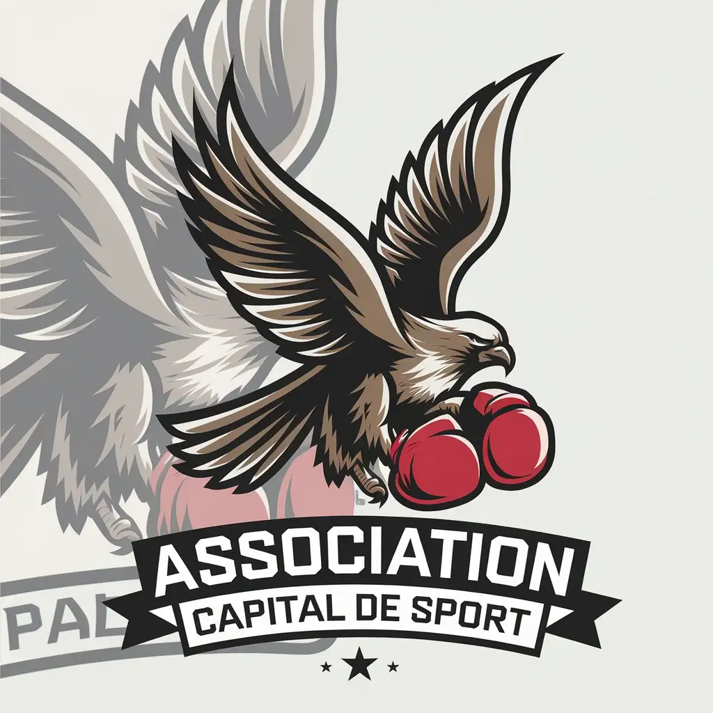 LOGO-Design-for-Association-Capital-de-Sport-Falcon-with-Boxing-Gloves-and-Gymnastics-Theme