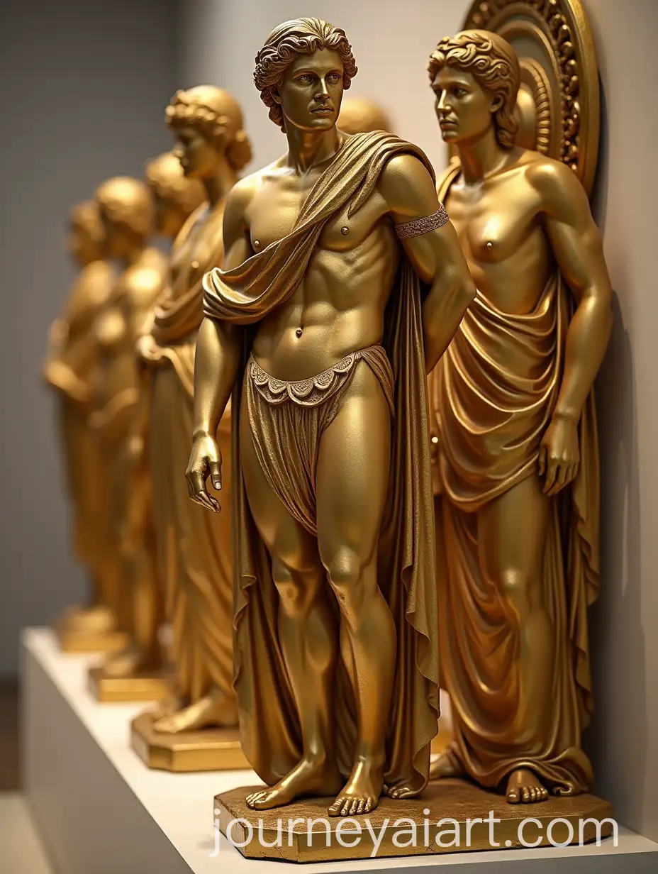 Realistic-Greek-Gold-Statues-in-Classical-Style