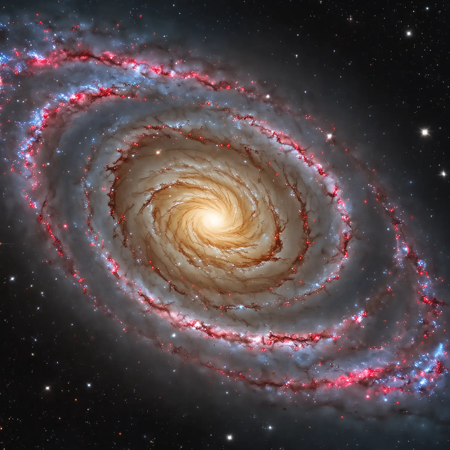 Colorful Spiral Galaxy Floating in Deep Space