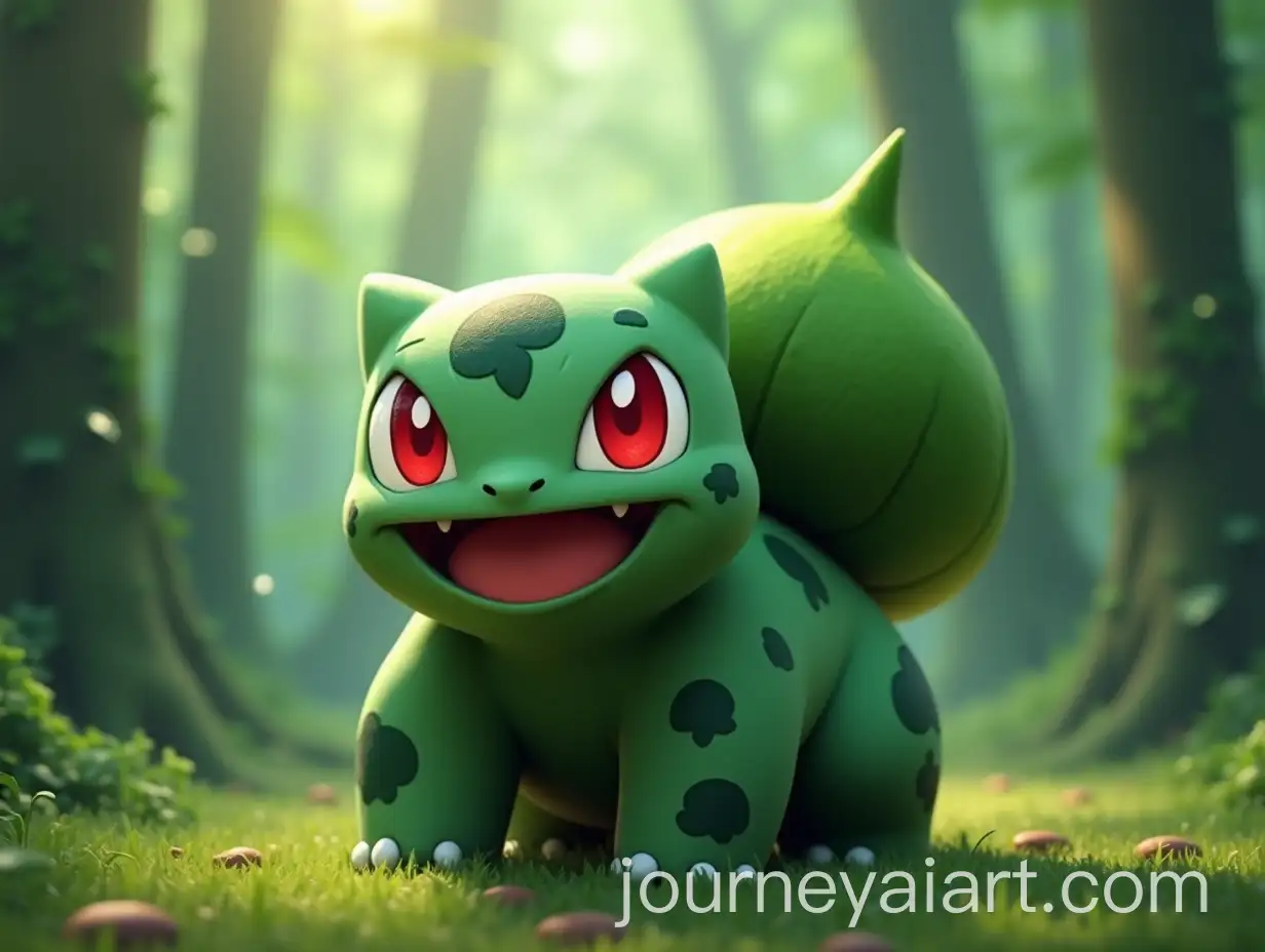 Bulbasaur-in-a-Lush-Forest-with-Vibrant-Greenery-and-Sunlight