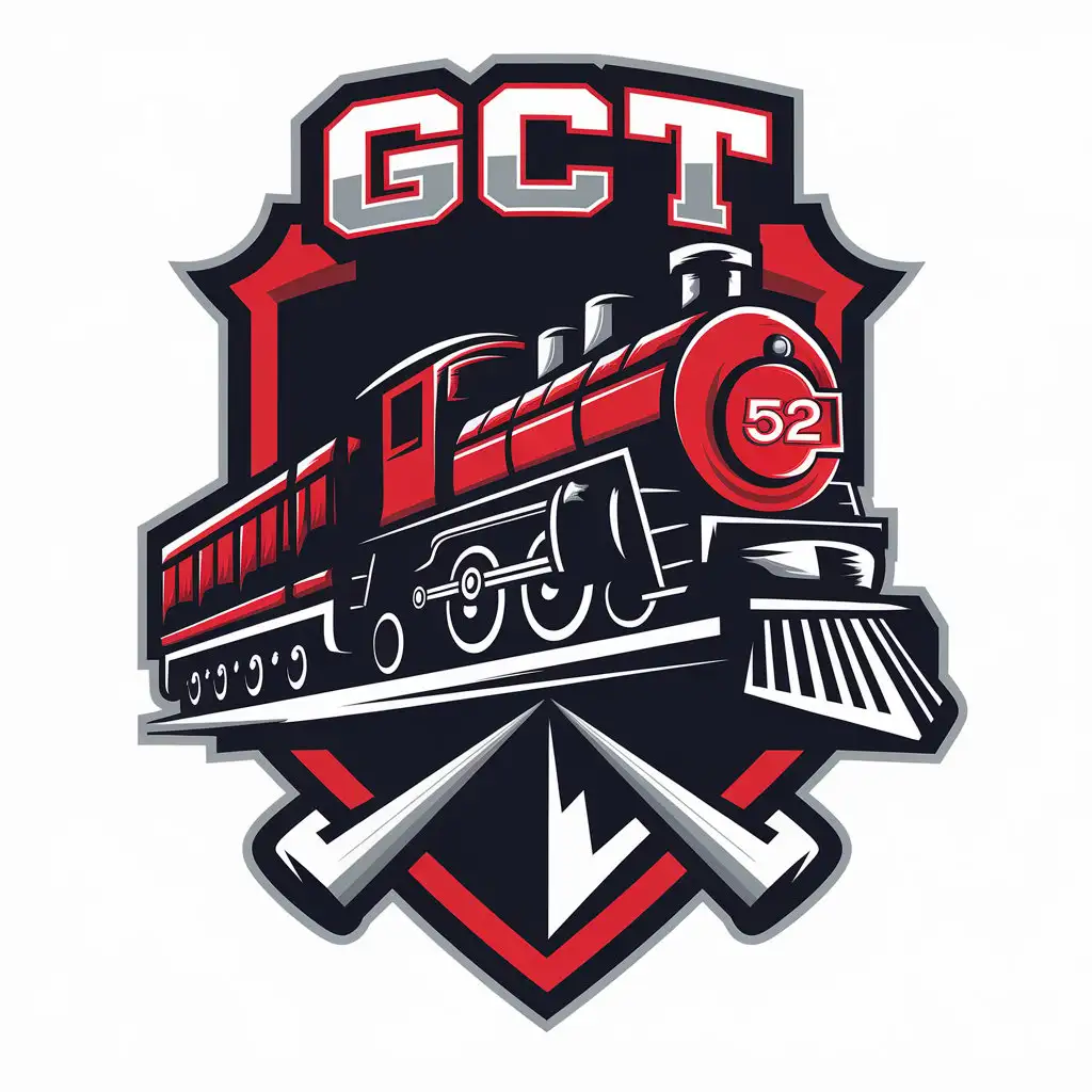 LOGO Design for GCT 52 Red Locomotive Over Dump with Clear Background