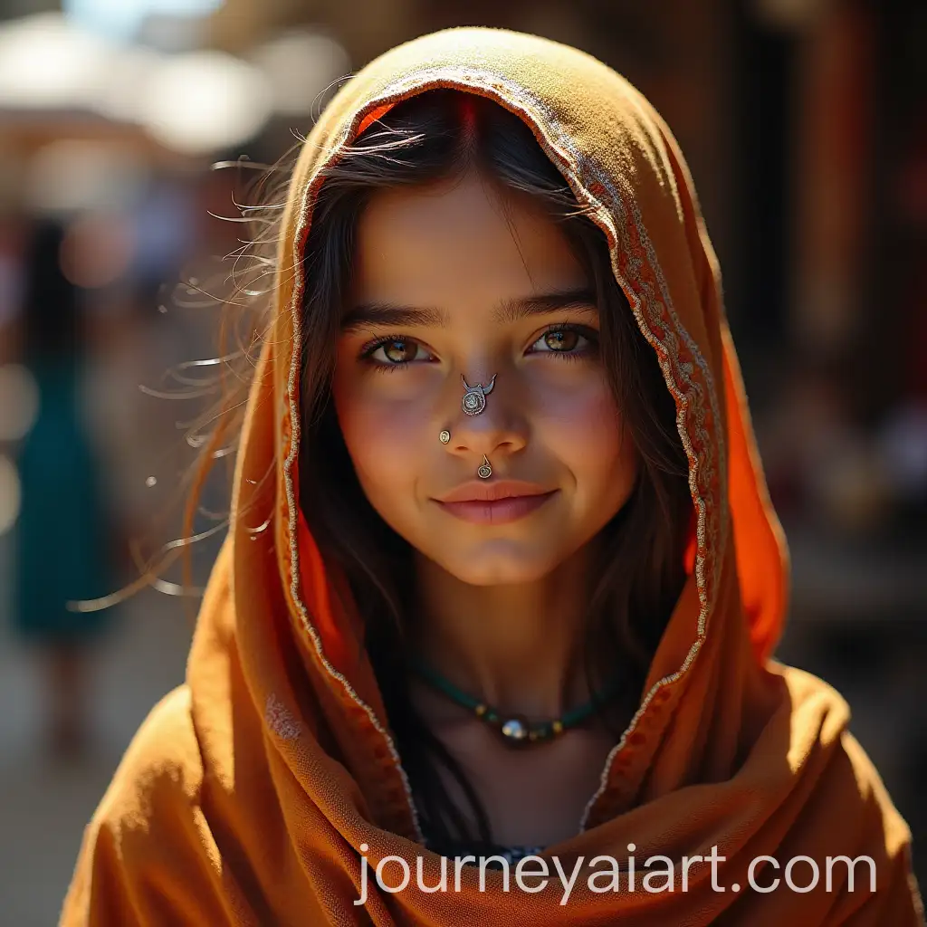 Historical-Market-Scene-Young-Woman-with-Shawl-and-Nose-Pin-in-Old-Misar