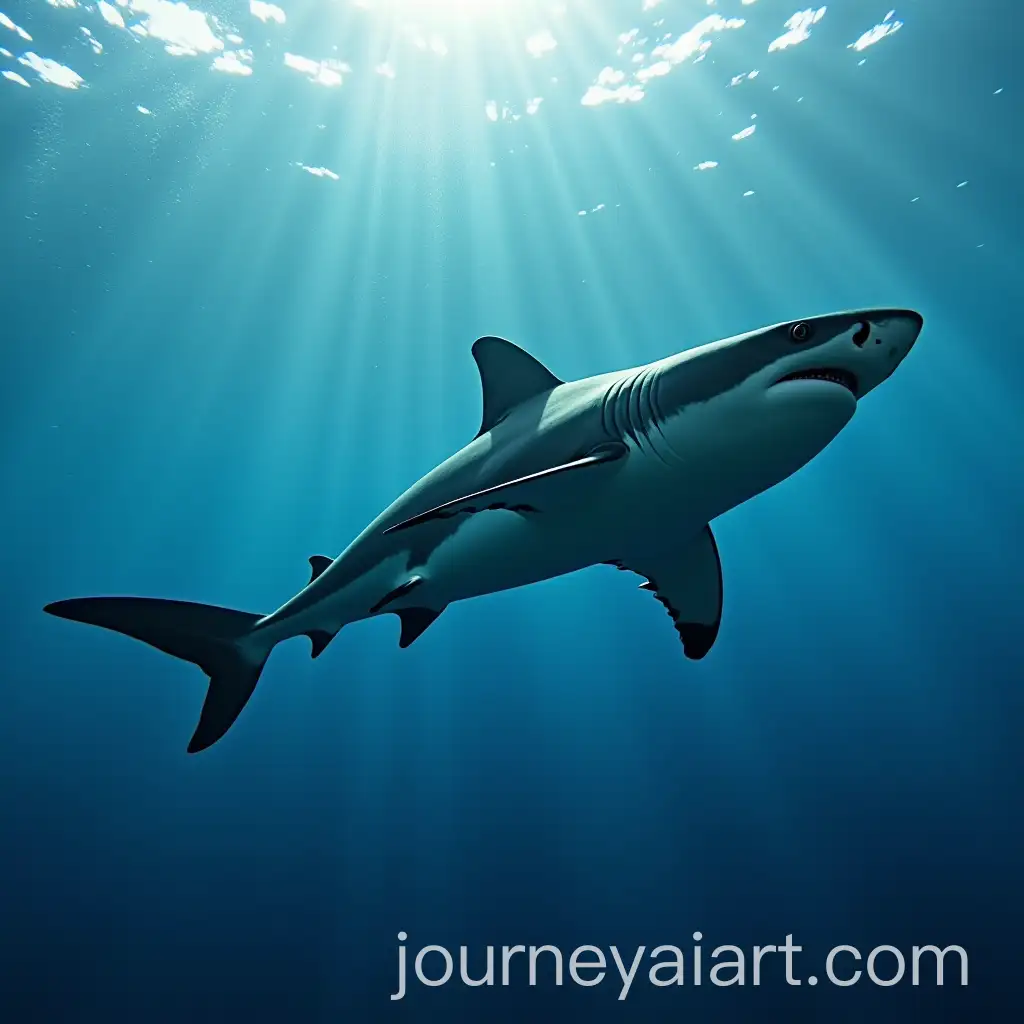 Majestic-Shark-Swimming-in-the-Ocean