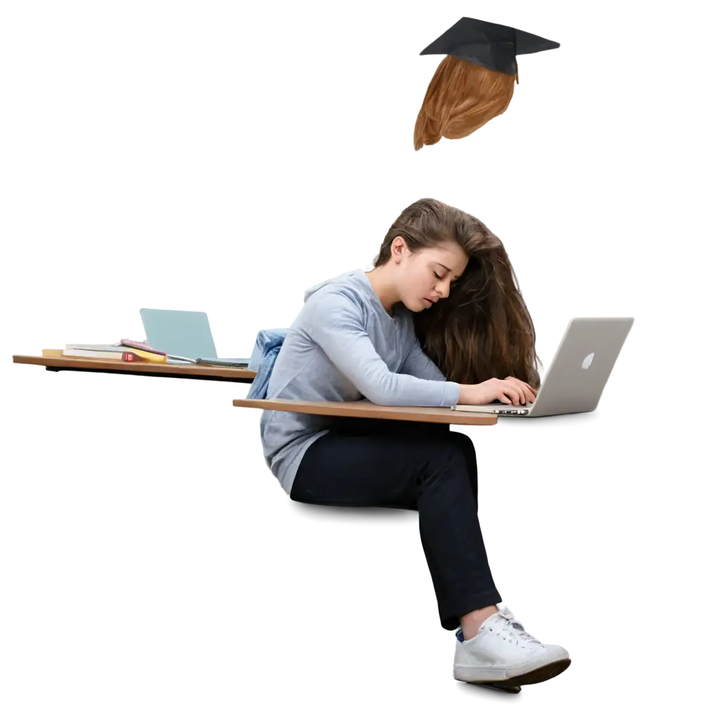 Student-Sleeping-Under-Desk-in-Online-Class-PNG-Image-for-Educational-and-Remote-Learning-Themes