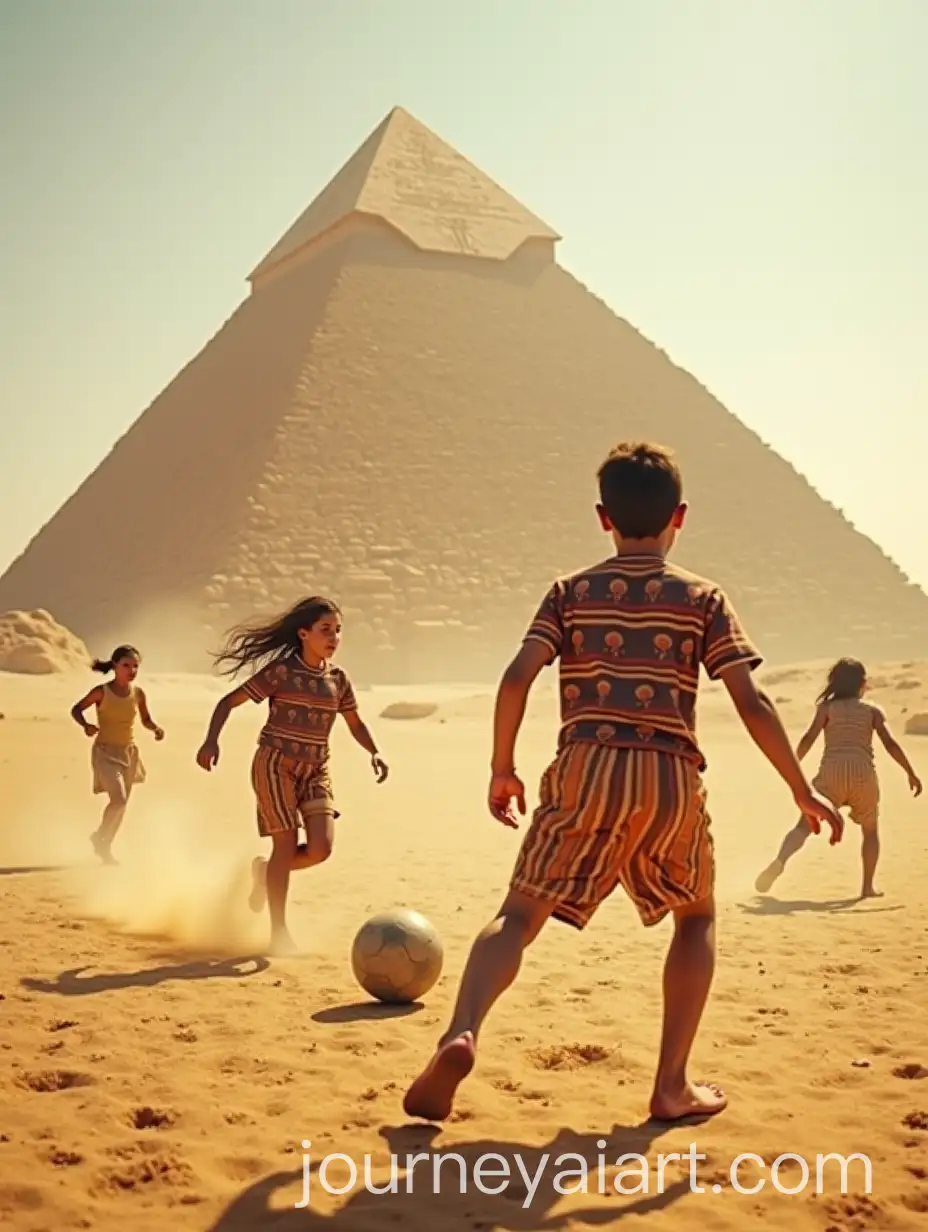 Ancient-Egyptian-Children-Playing-Football-at-Pyramids