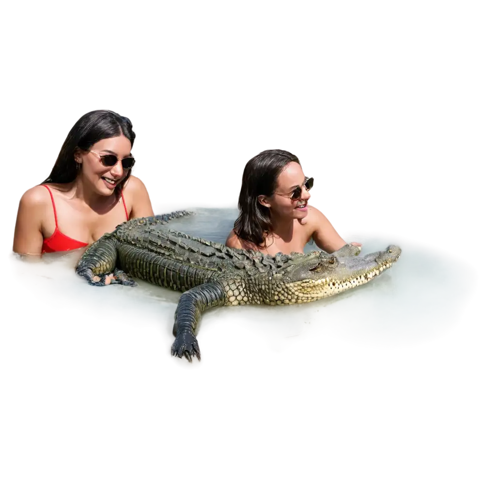 PNG-Image-Crocodile-Taking-a-Bath-with-an-Attractive-Woman