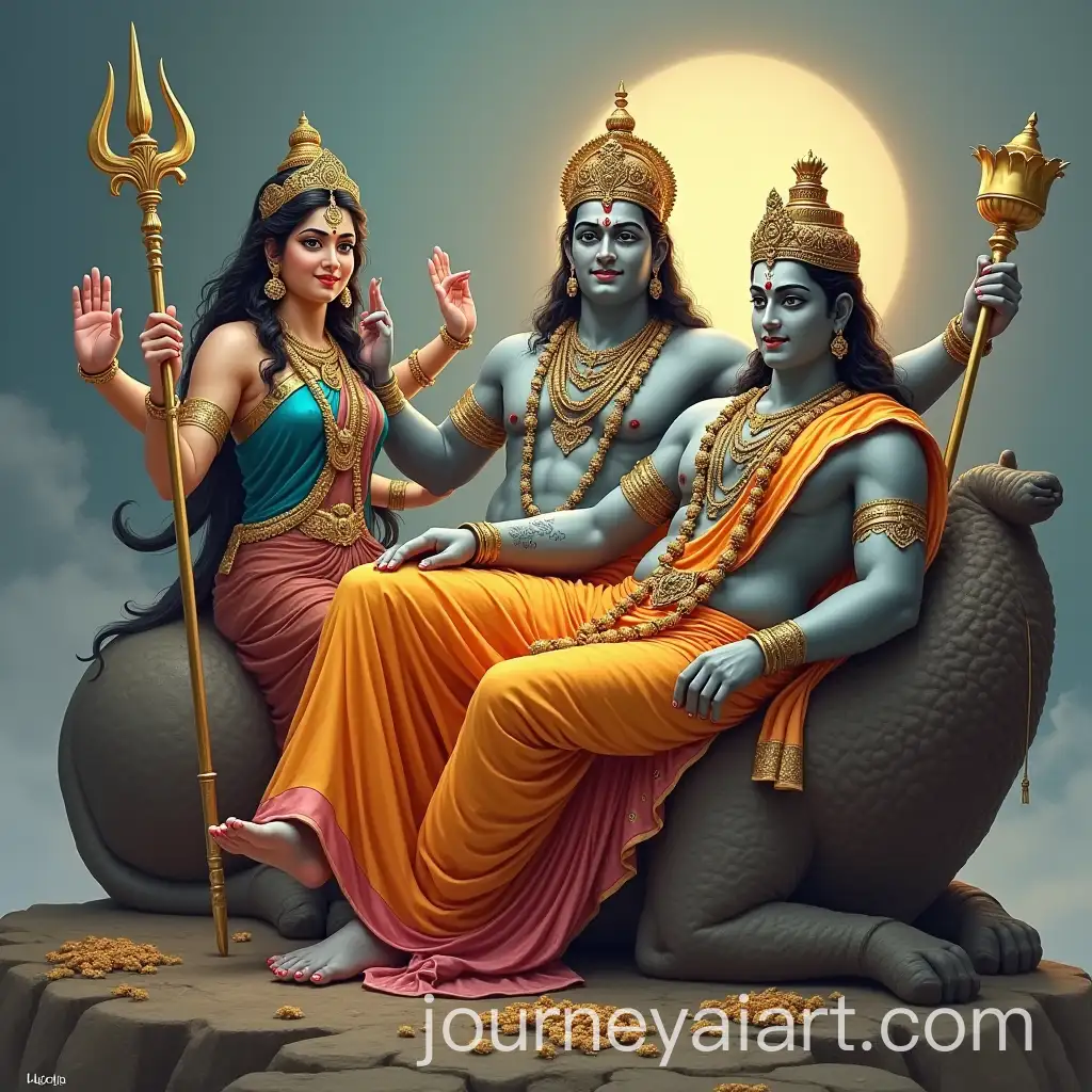 Lord-Vishnu-Reclining-on-Shesha-with-Goddess-Lakshmi-and-Lord-Brahma