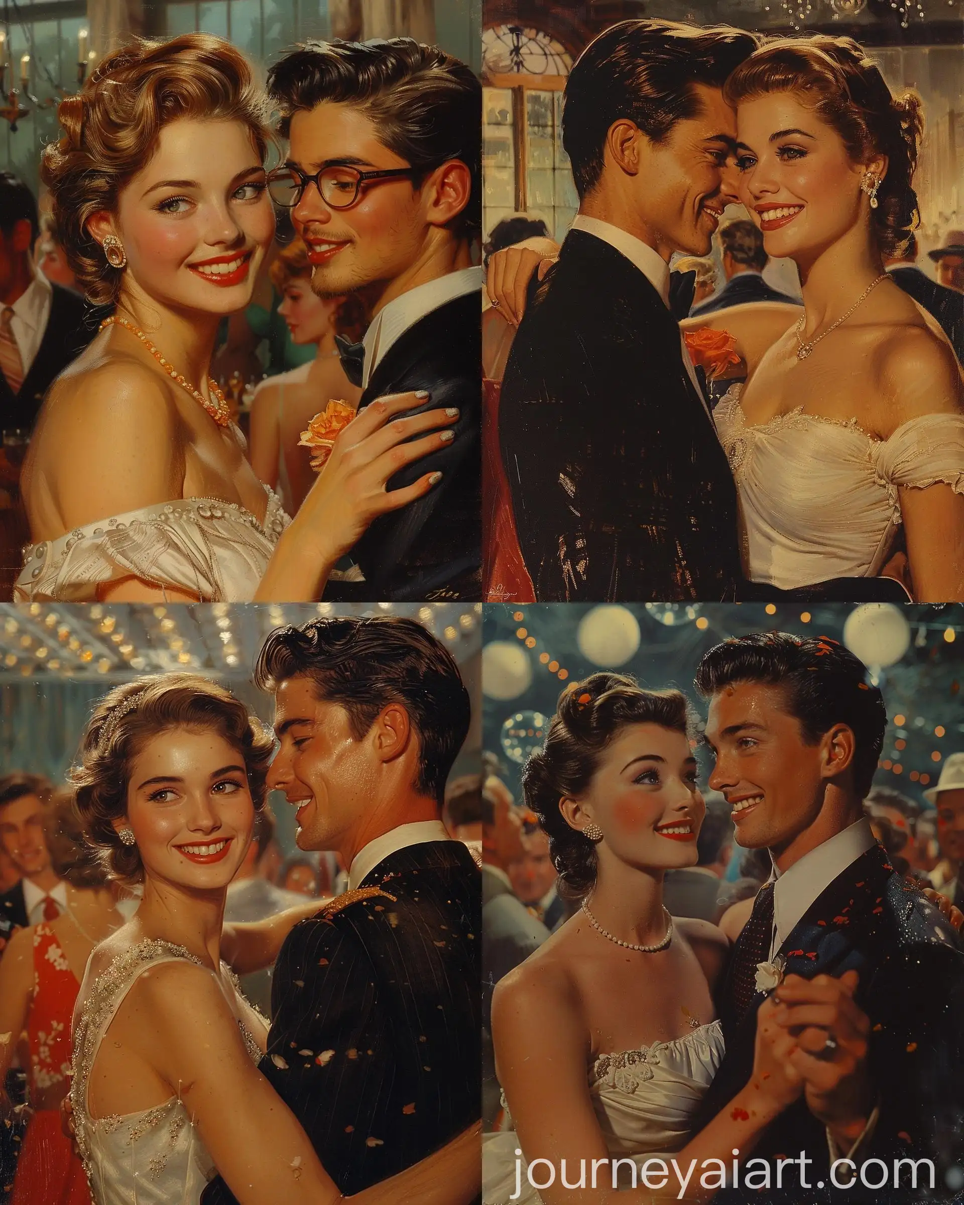 Just-Married-Couple-Dancing-at-1950s-Style-Party