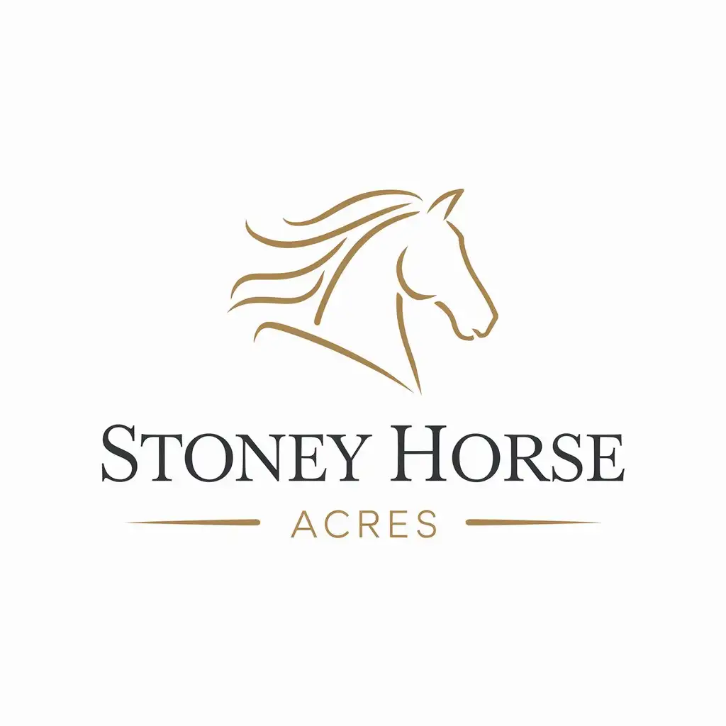 LOGO Design For Stoney Horse Acres Elegant Minimalist Horse Outline in Gold