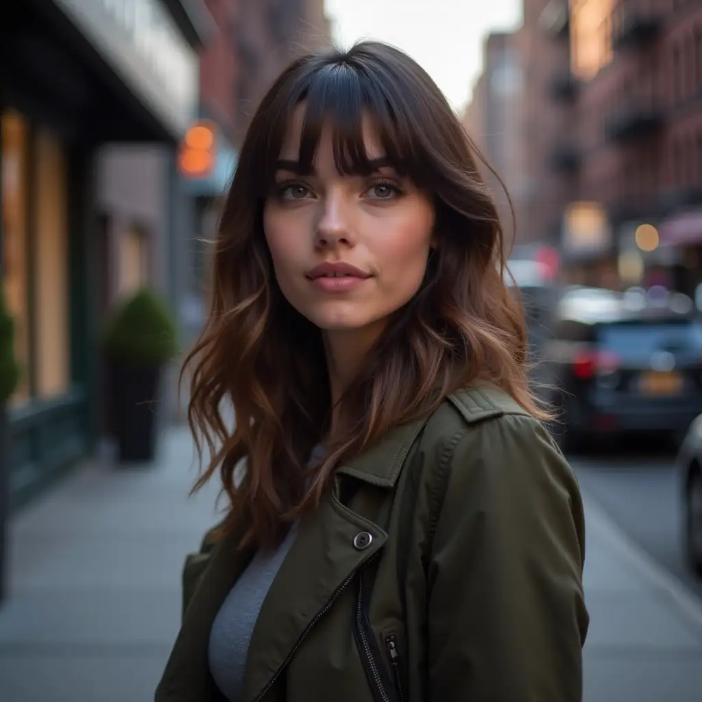 Young-European-Woman-with-ShoulderLength-Brunette-Hair-on-NYC-Street