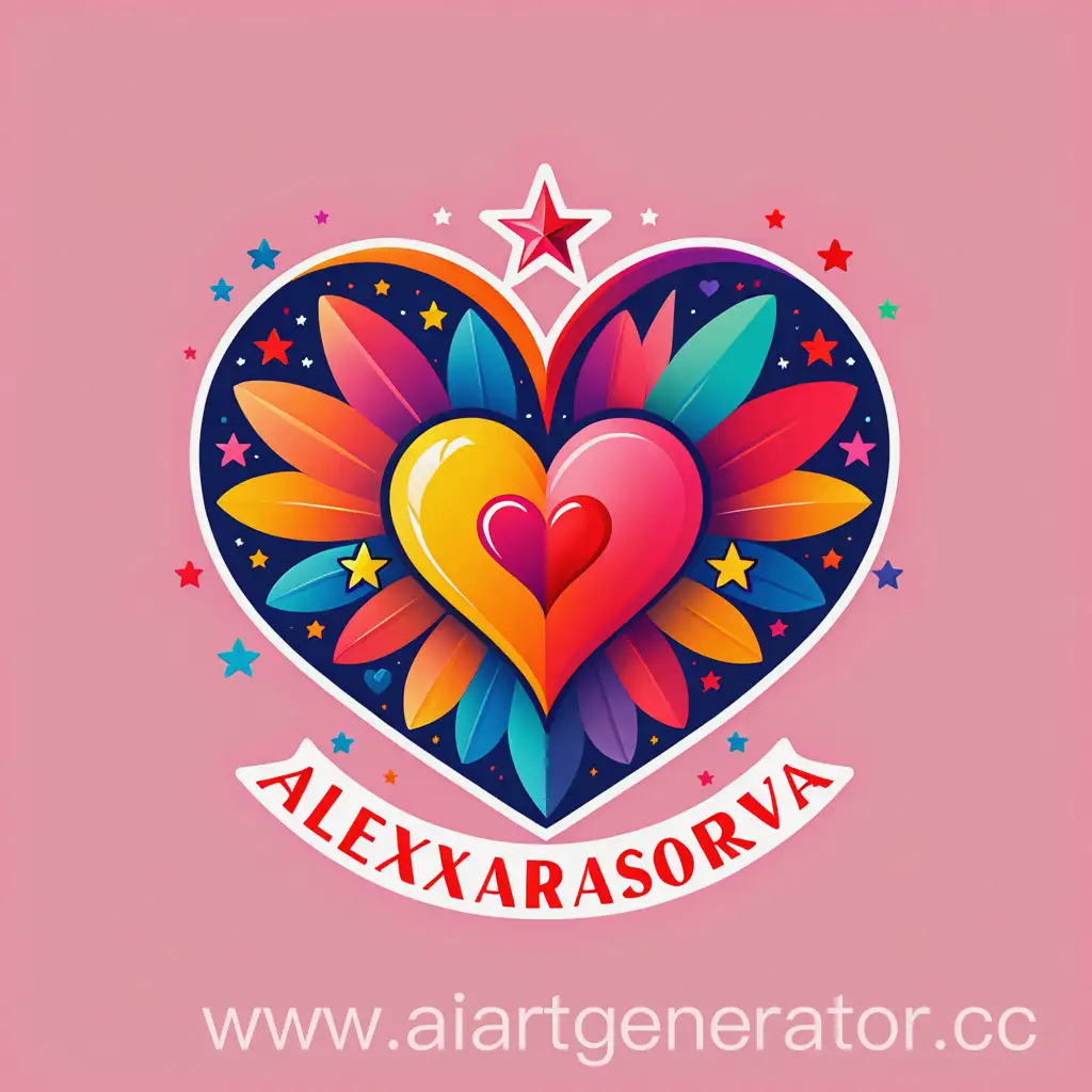 Colorful-Logo-Design-with-Heart-Star-and-Name-Alexandra-Yurasova