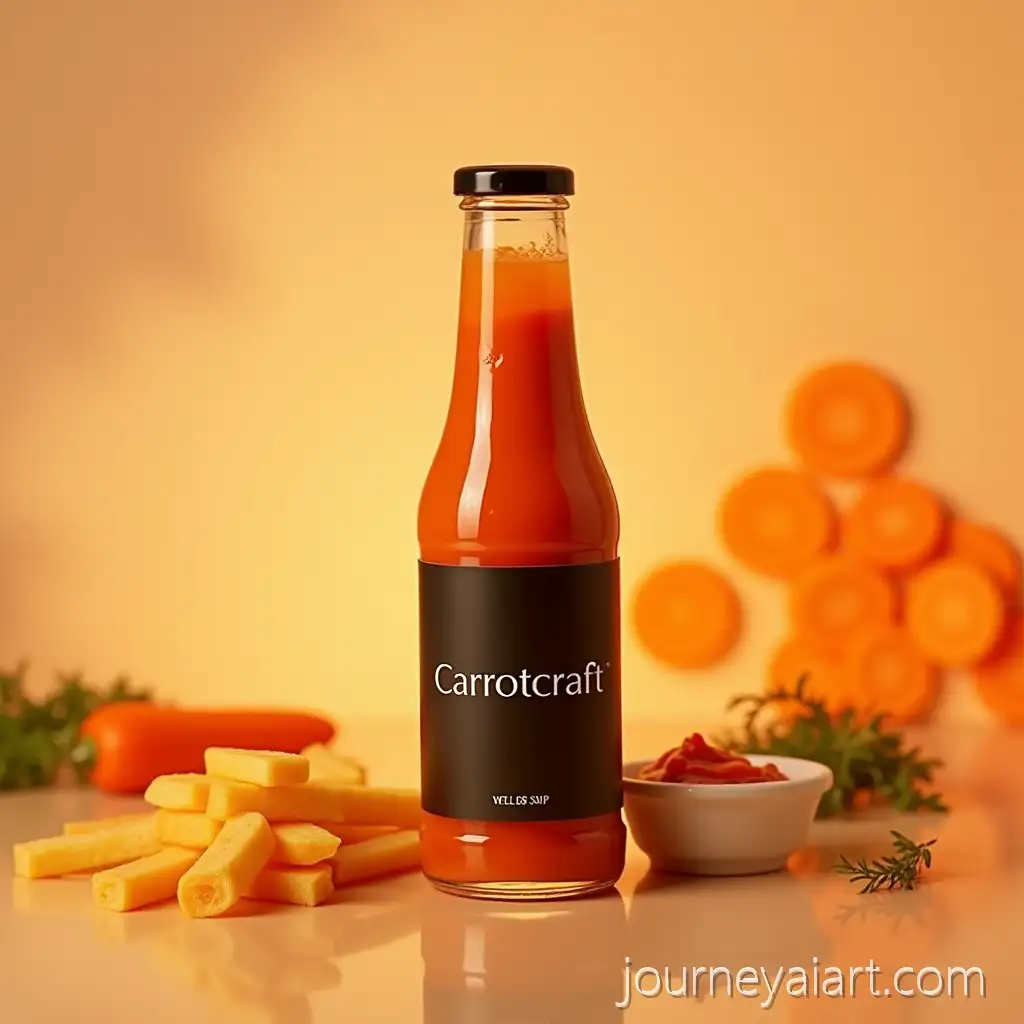 UltraRealisticAI-Art-Prompt-Expansion-Commercial-Photography-of-Carrotcraft-Carrot-Ketchup-with-Golden-Fries-and-Fresh-Carrots