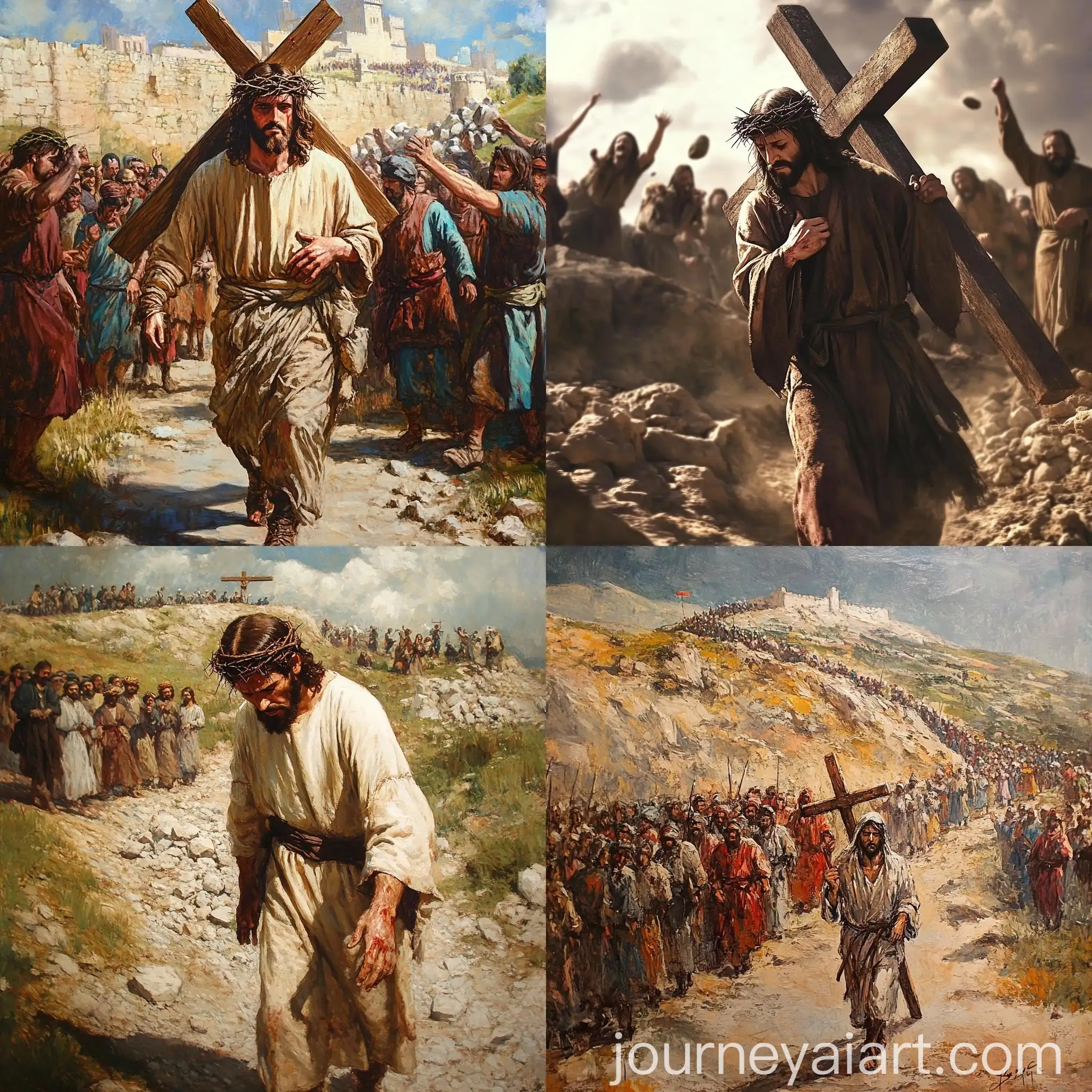Christ-Carrying-Cross-with-Expressive-Pain-Stoning-Scene-Background
