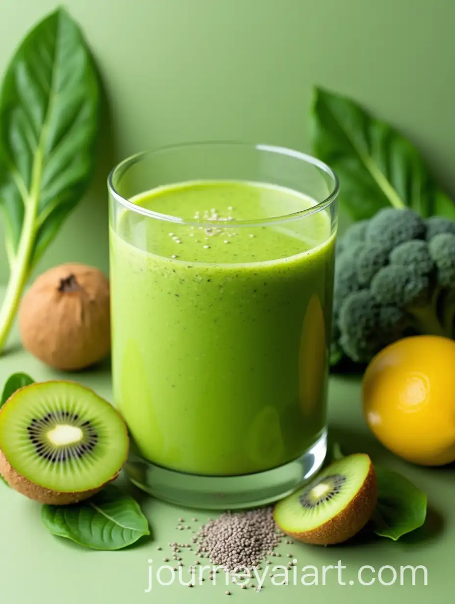 Vibrant-Green-Smoothie-with-Spinach-Kiwi-Coconut-and-Chia-Seeds