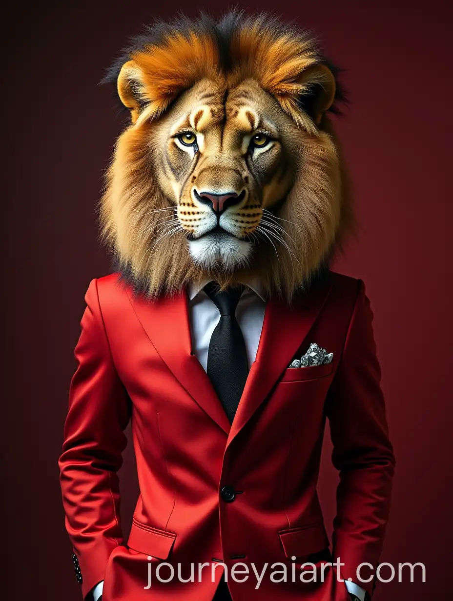Elegant-Lion-in-a-Fuchsia-Suit