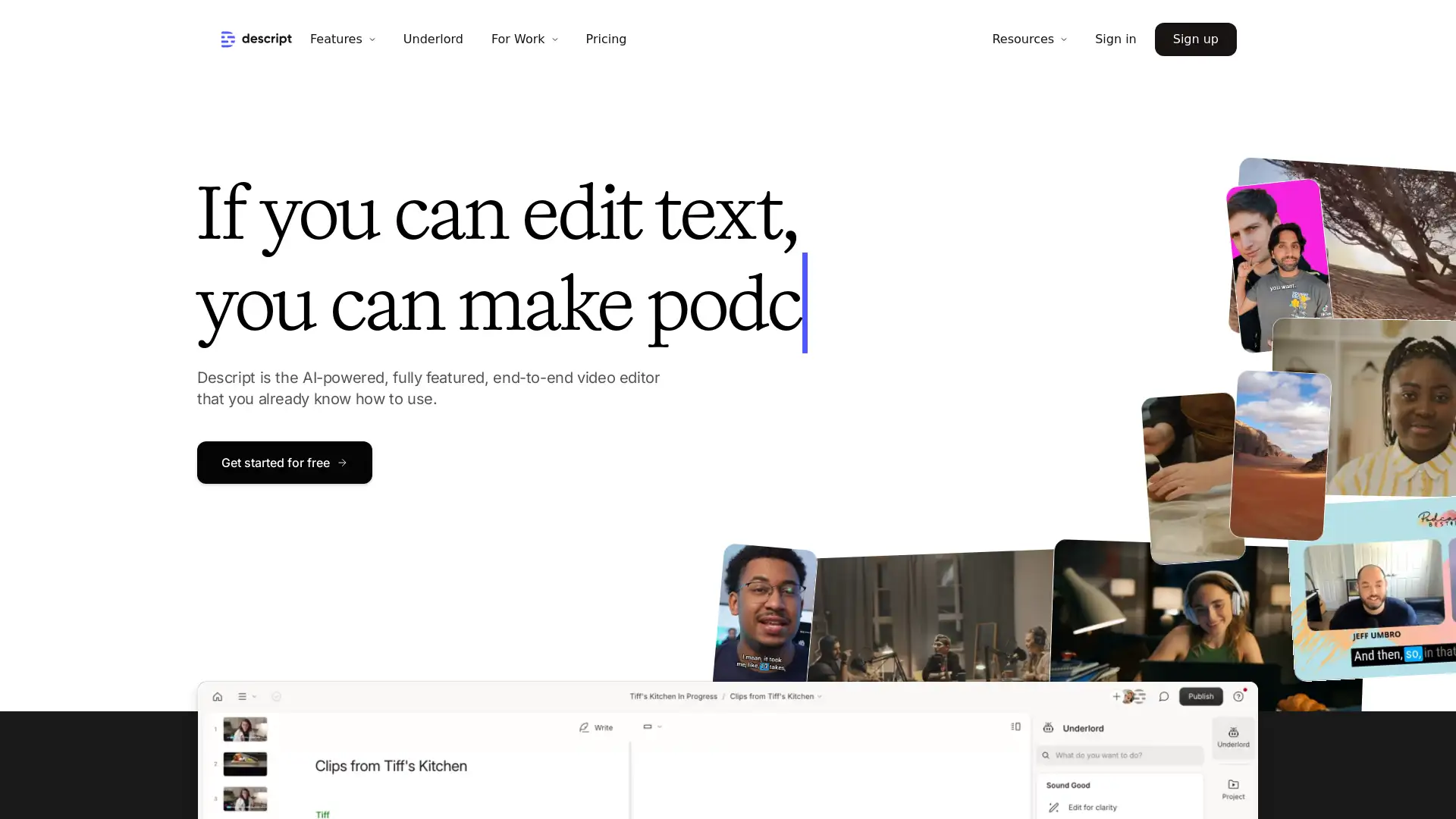 AI-powered video and audio editing for creators and teams.