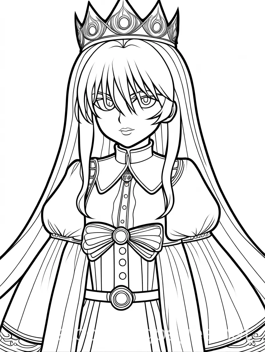 Seras-Victoria-as-a-Princess-in-a-Simple-Coloring-Page-Design