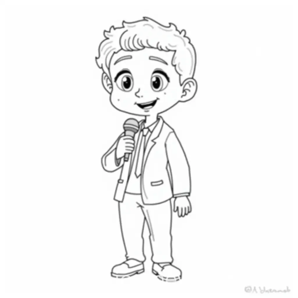 Journalist-Holding-Microphone-in-Black-and-White-Drawing-Style