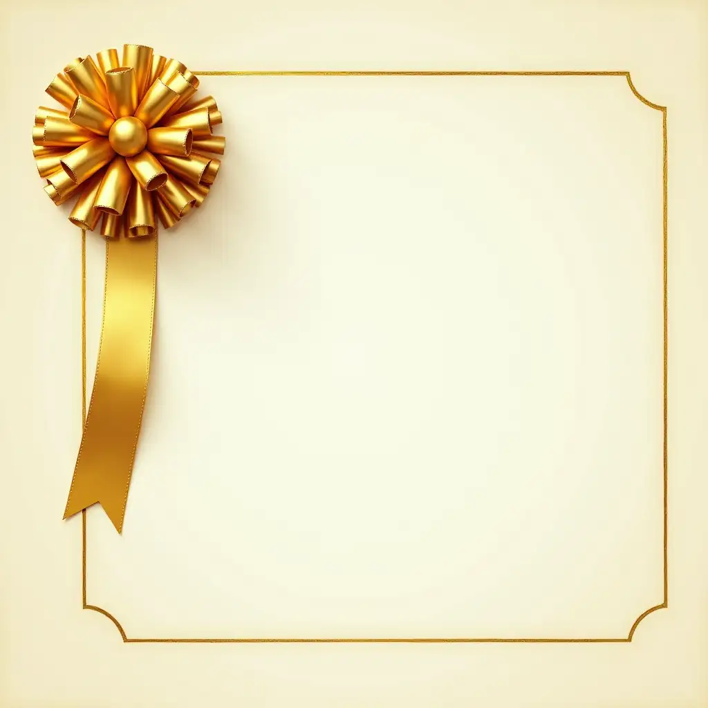 MAKE A BIG GOLDEN RIBBON TO APPEAR TOP LEFT OF THE PRE SCHOOL CERTIFICATE PAGE.