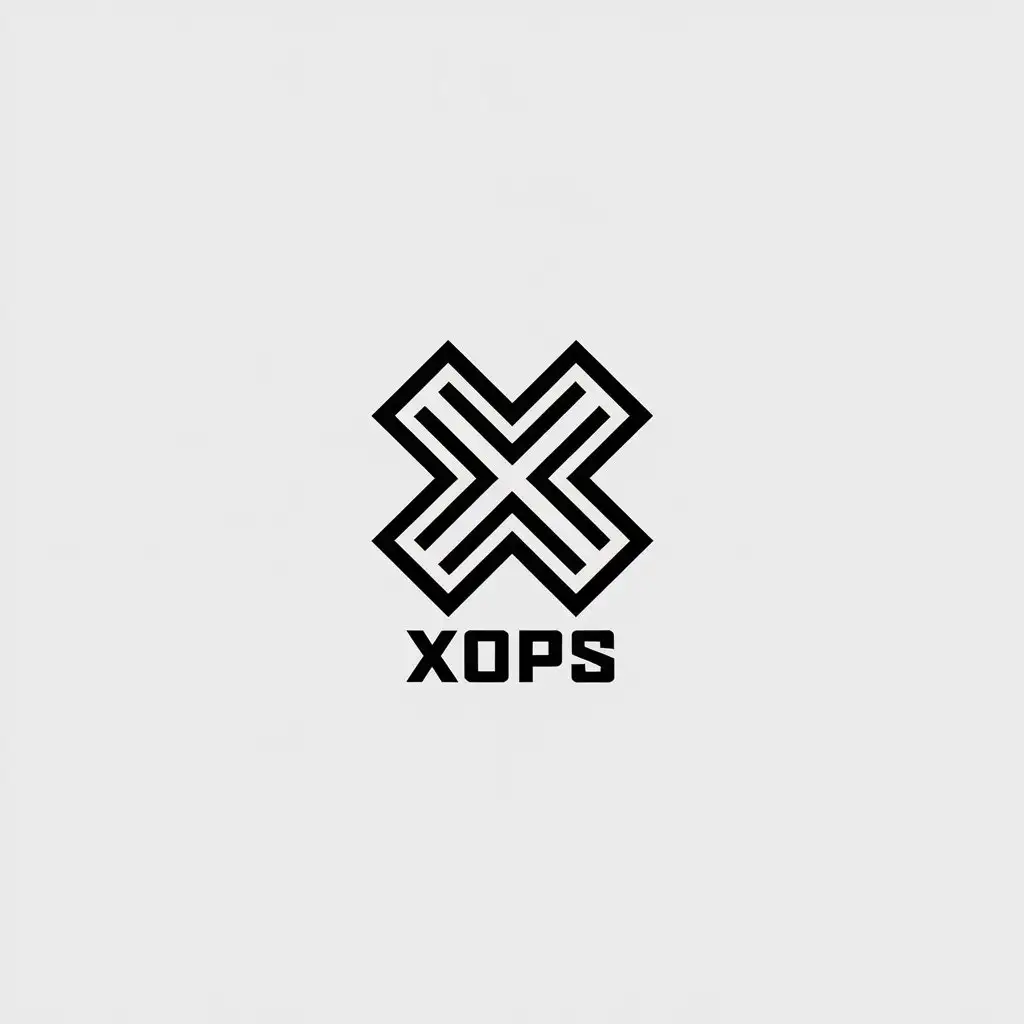 LOGO Design for Xops Minimalistic Vector with X Symbol and Clear Background