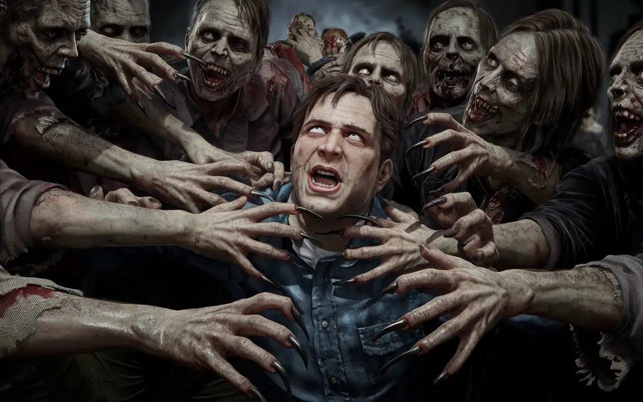 Horror-Scene-Zombies-Grabbing-a-Man-in-Night-of-the-Living-Dead-Inspired-Image