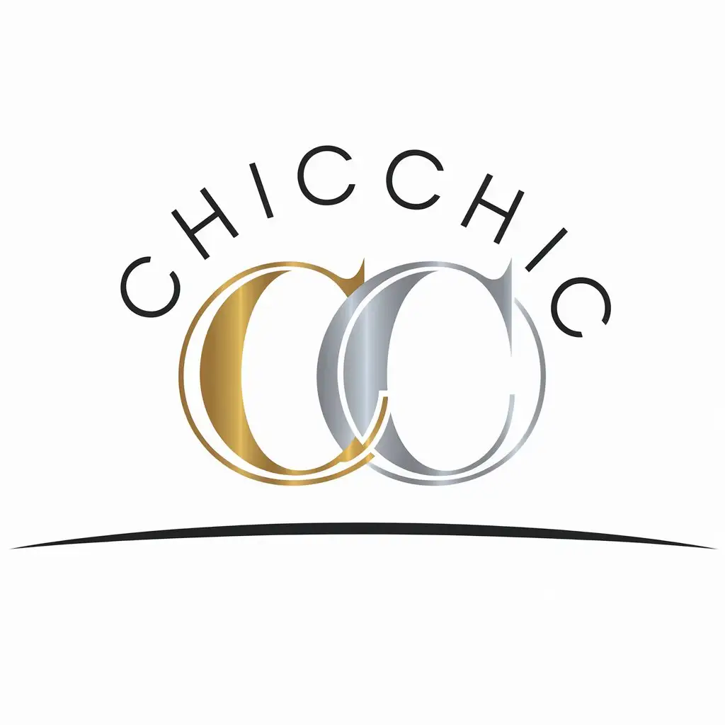 LOGO-Design-for-ChicChic-Minimalist-Chic-with-Gold-Silver-C-Letters-and-Fashion-Horizon