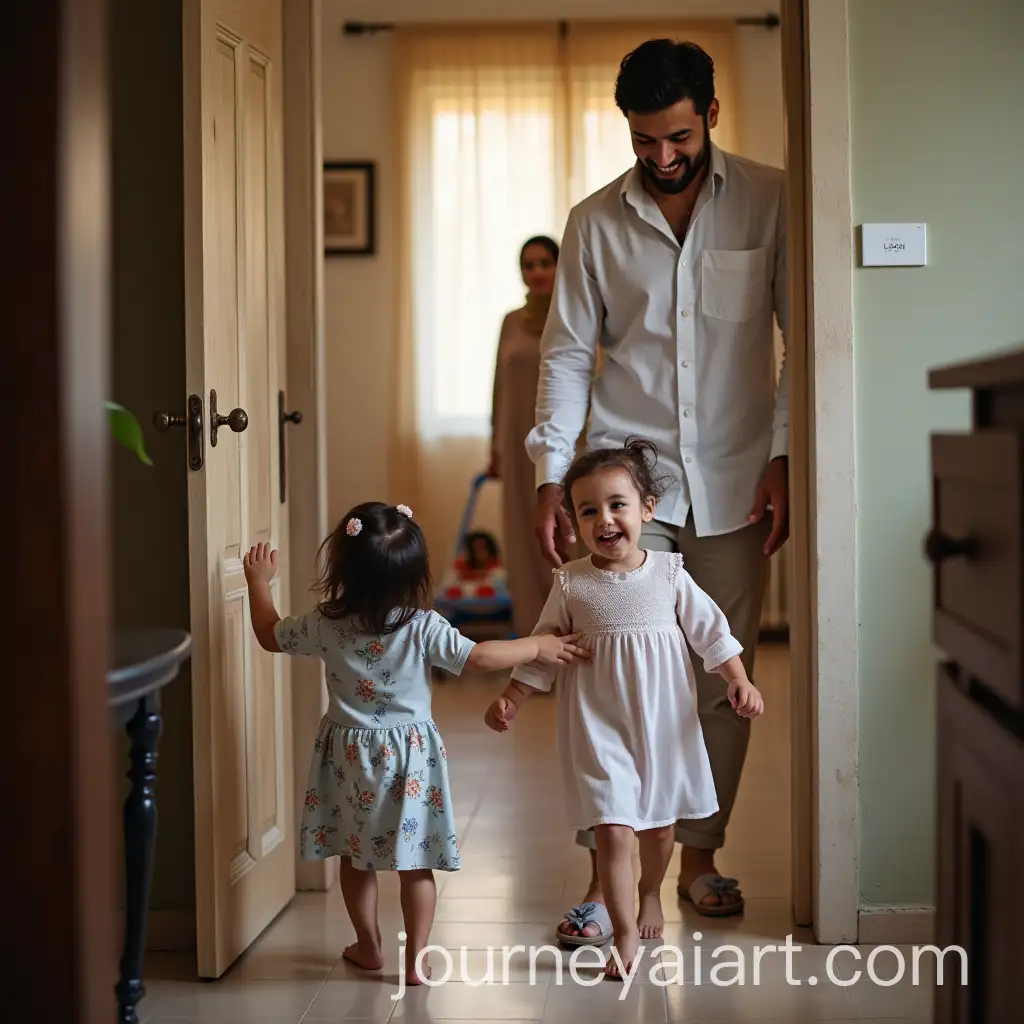 Happy-Iranian-Family-Welcoming-Father-Home-with-Children