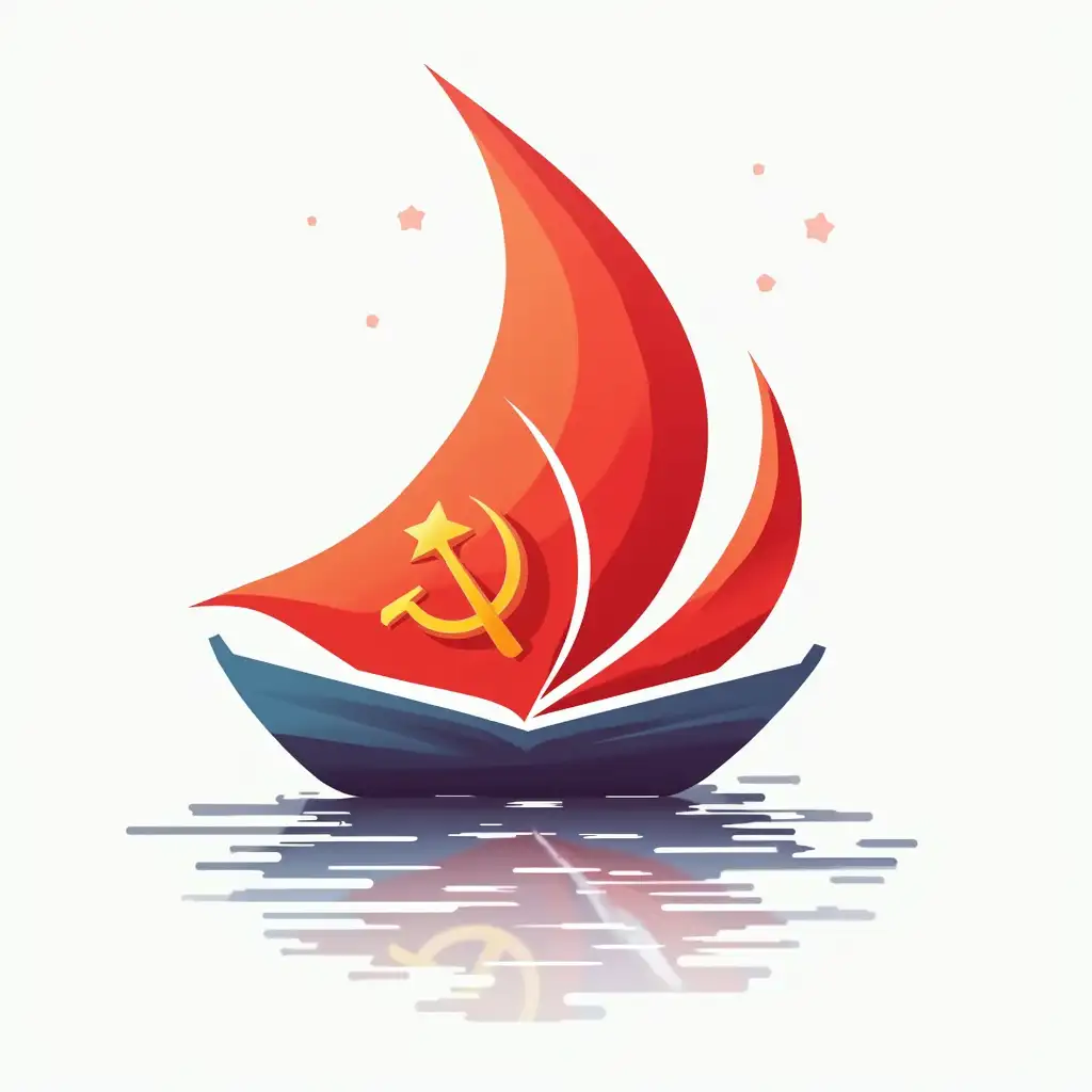 Logo-Design-Reflecting-Communist-Party-Leadership-with-Red-Sail-and-Technology-Elements