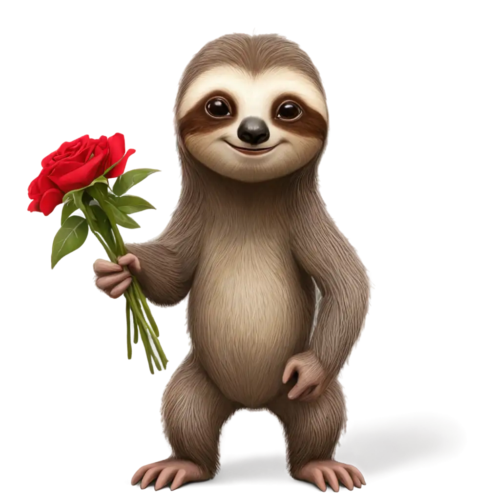 SEOFriendly-PNG-Image-Cartoon-Sloth-Holding-Red-Roses