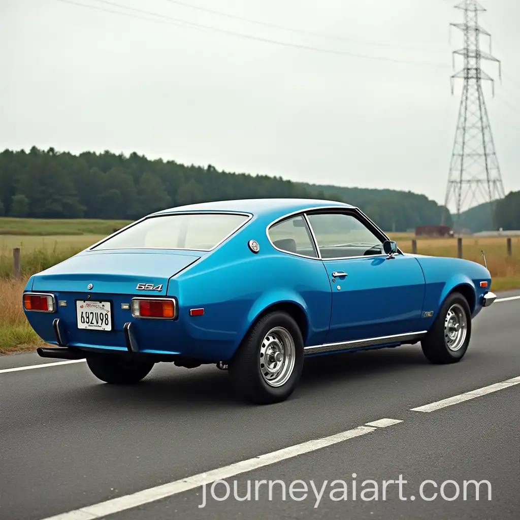 1974-Toyota-Celica-Fastback-GT-Blue-Side-Rear-View-on-a-Route