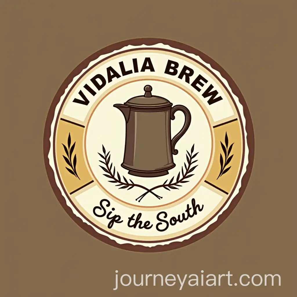 Vintage-Logo-Design-for-Vidalia-Brew-Coffee-and-Tea-Brand-with-Southern-Slogan