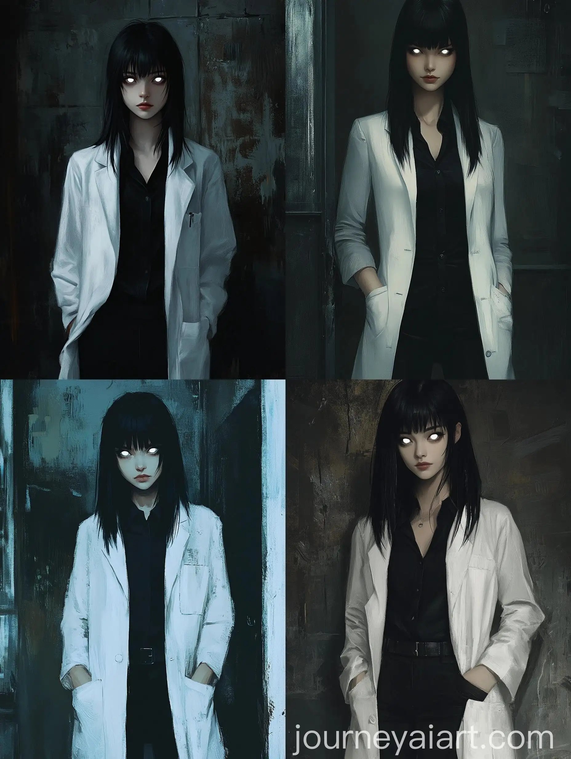 Anime-Style-Portrait-of-Gentle-Asian-Woman-in-Dramatic-Dark-Room