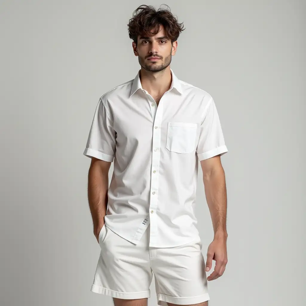 Street-Fashion-Shirt-and-White-Shorts-Mockup-for-Men