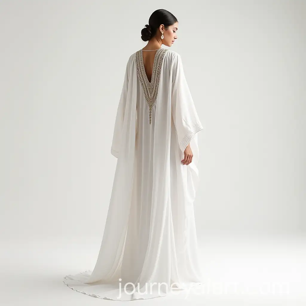 3D-4K-Fashion-Tunisian-and-Moroccan-Amazigh-Kaftan-Dress-in-Bright-White-with-Gradient-Details