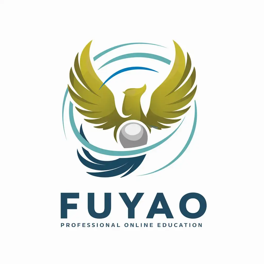 LOGO Design For FuYao Phoenix Embracing Student Growth with Cyan Spiral