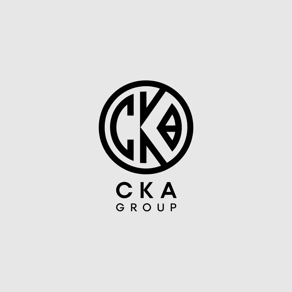 LOGO Design for CKA Group Minimalistic Circle with Letters Inside