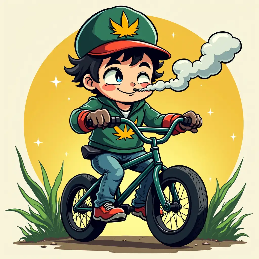 Captain-BMX-Cartoon-Character-and-Logo-Design-for-Los-Cretinos-Gang