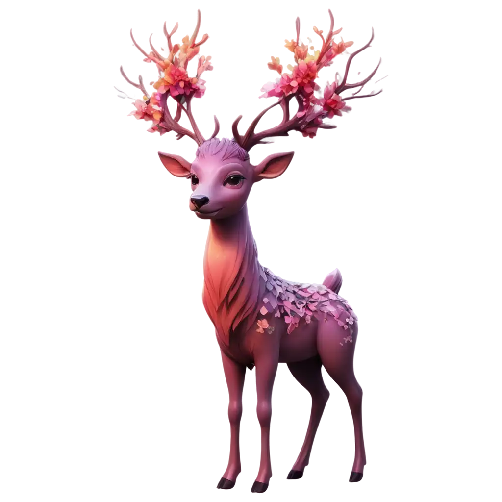 Magical-Deer-with-Tree-Branch-Antlers-Vibrant-3D-PNG-Image-Featuring-Astrology-and-Nature-Elements