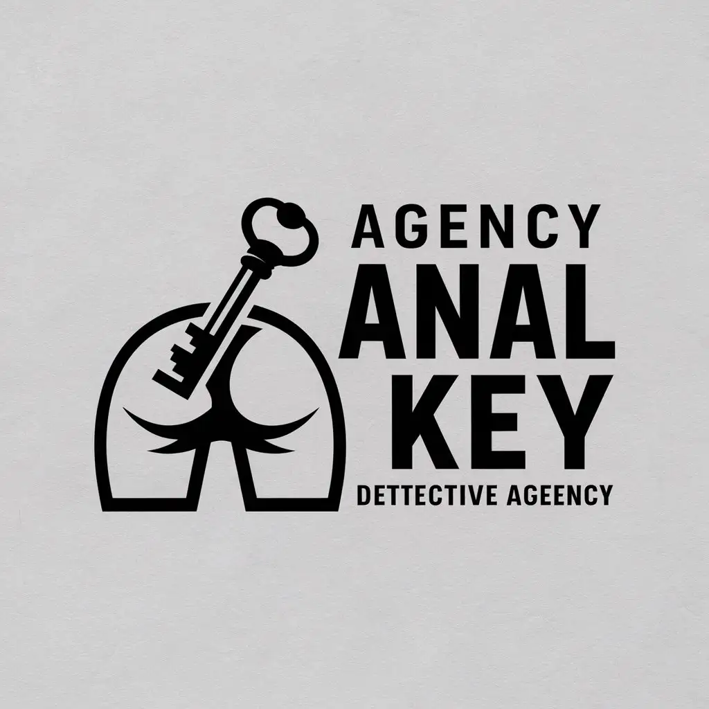 a logo design,with the text "Agency "Anal Key"", main symbol:key sticks out of the buttocks,Moderate,be used in Detective agency industry,clear background