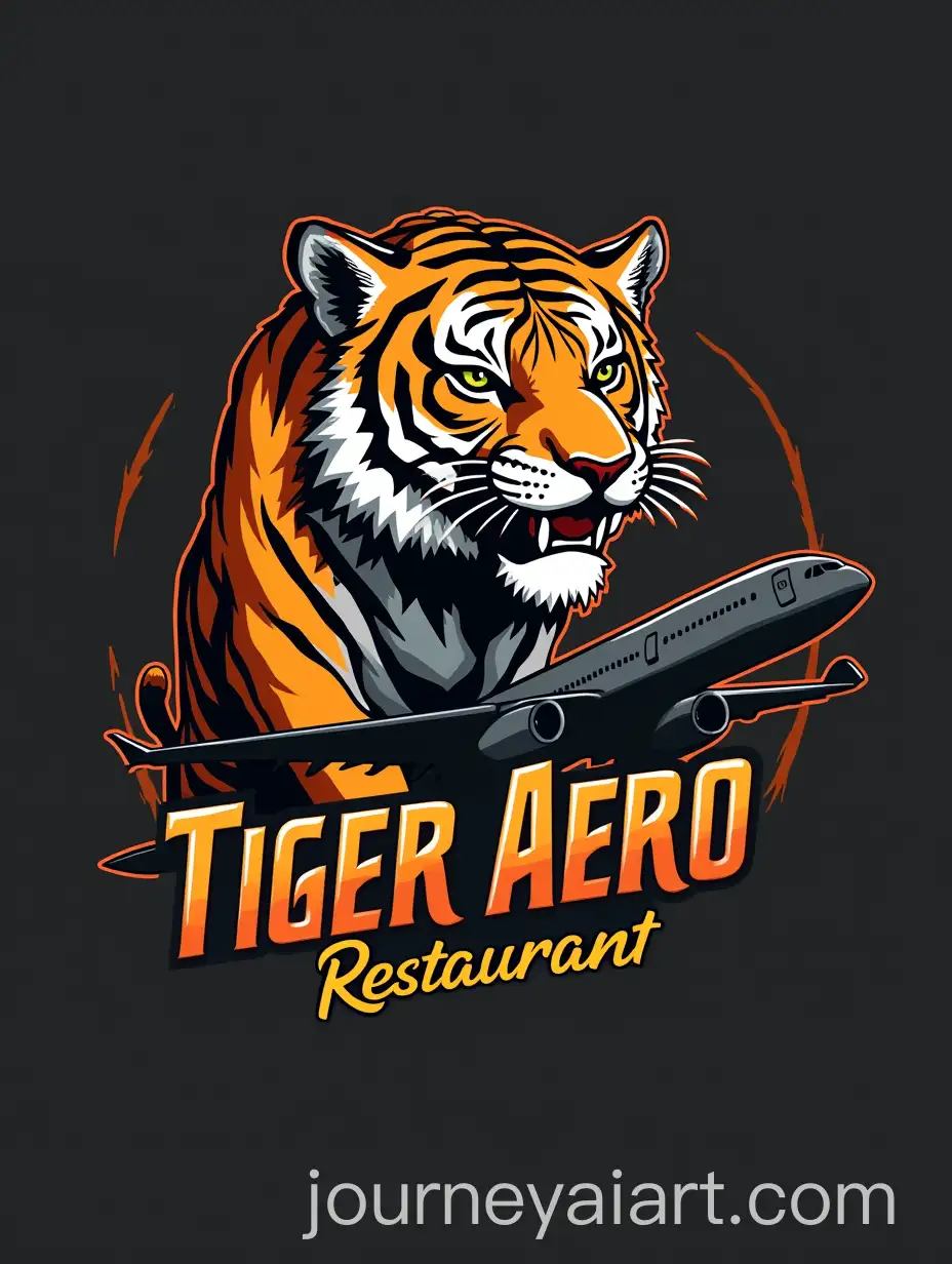 Bold-Logo-Design-for-Tiger-Aero-Restaurant-Featuring-a-Powerful-Tiger-and-Airbus-A320