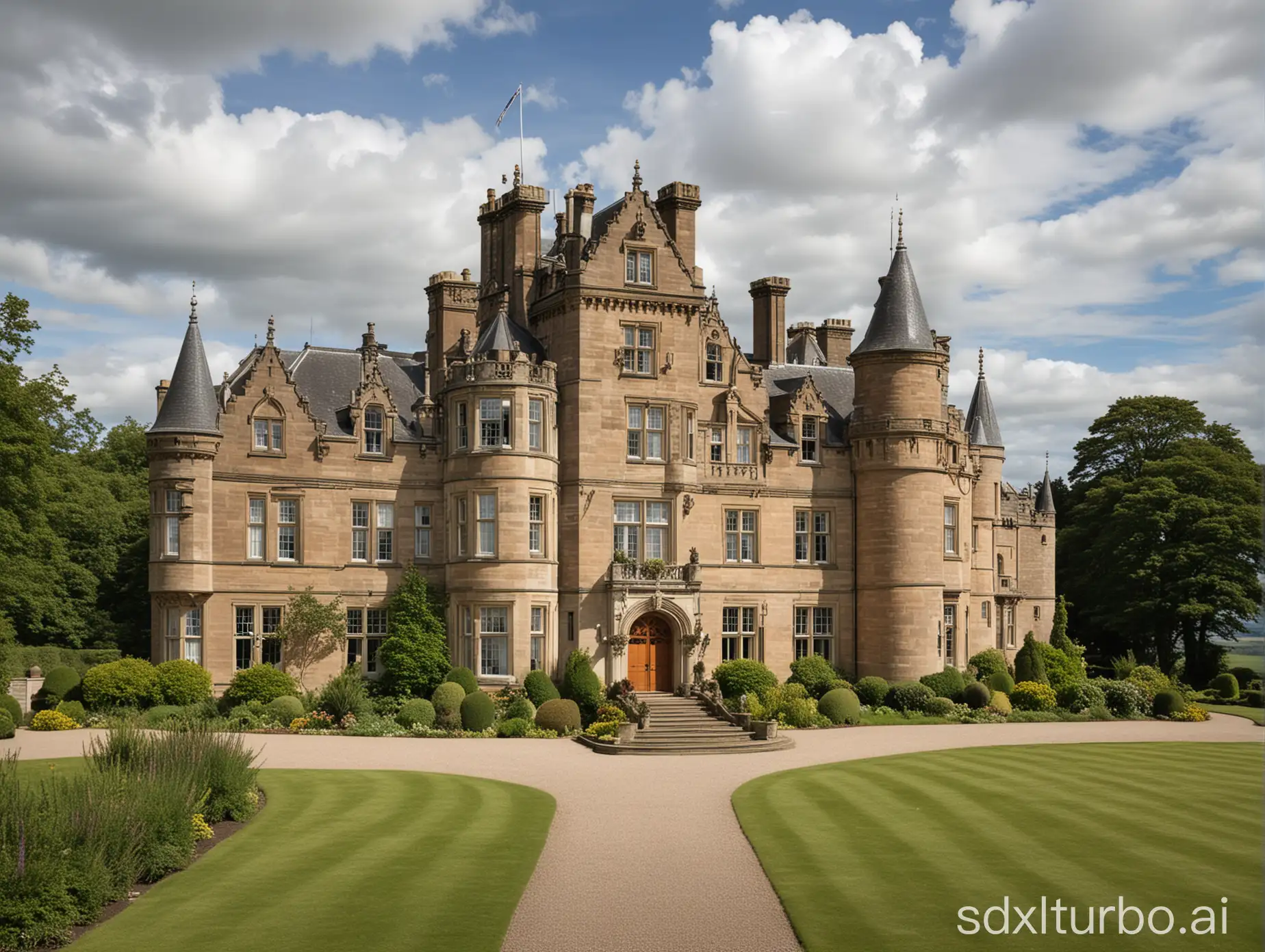 Majestic-Scottish-Castle-in-Gothic-Revival-and-Baronial-Style