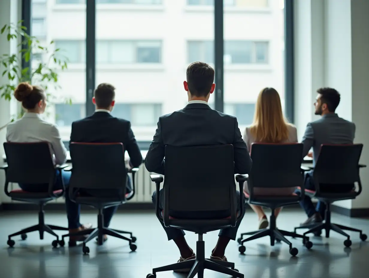 Diverse-Job-Candidates-Sitting-in-Row-for-Interview-Selection