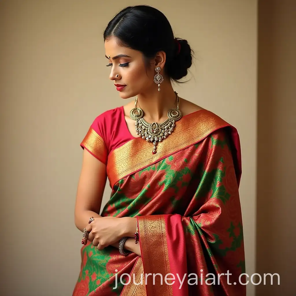 Traditional-Indian-Woman-in-Colorful-Saree