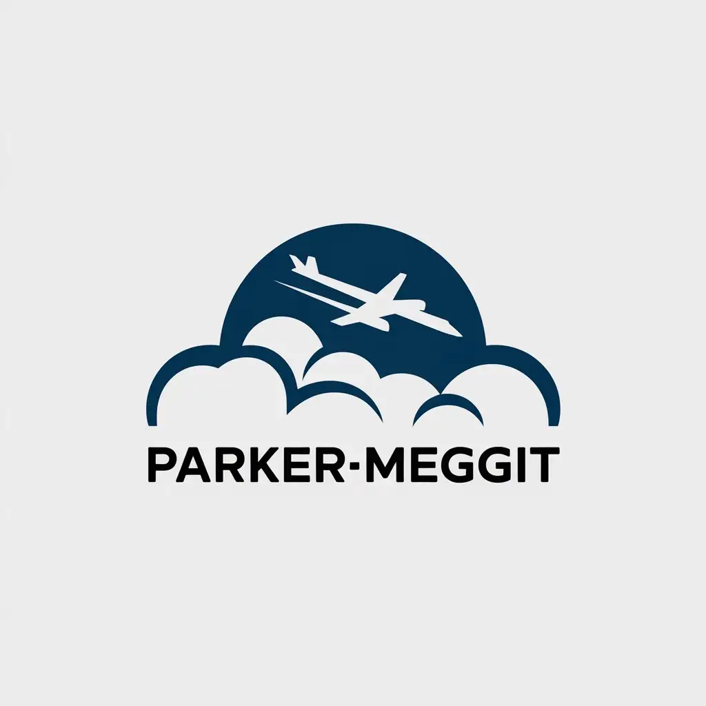 LOGO-Design-for-ParKerMeggit-Airplane-and-Clouds-with-a-Tech-Industry-Vibe