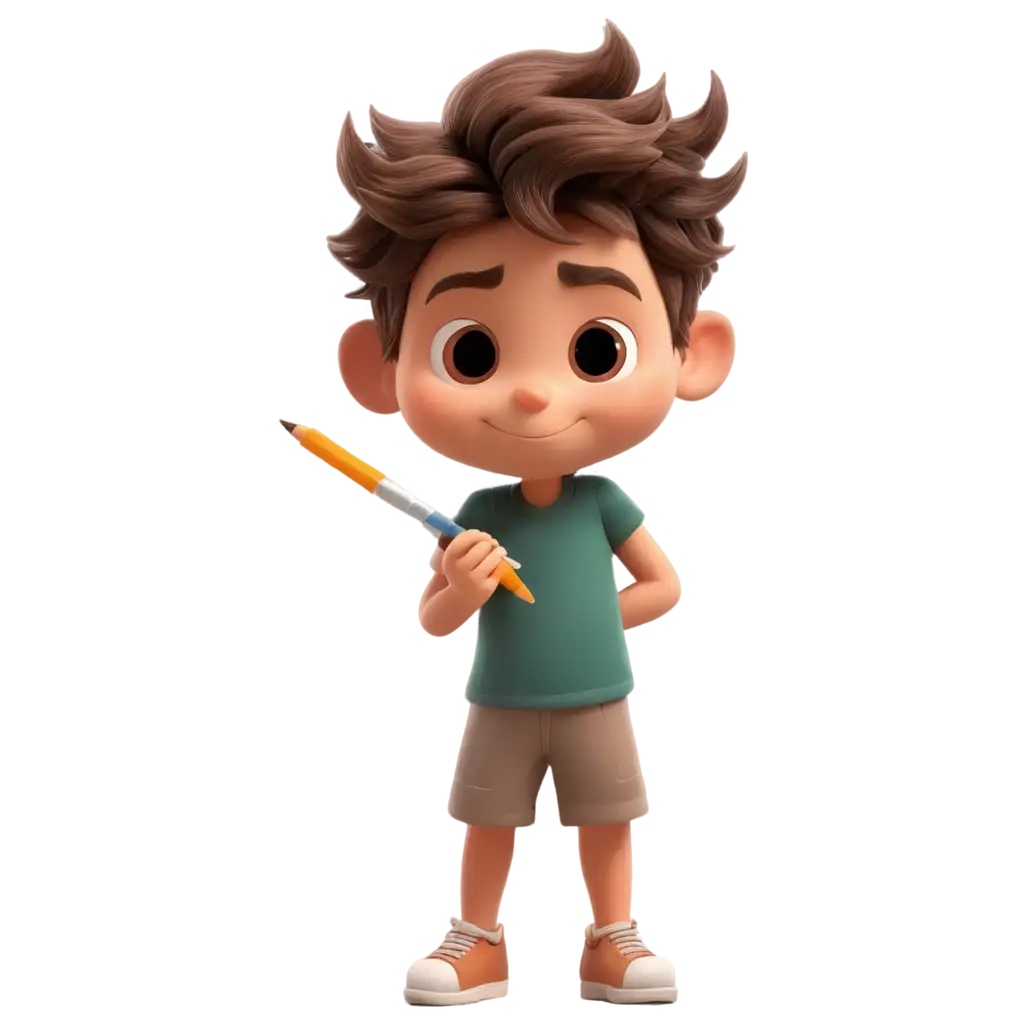 Cute-Cartoon-Boy-Sharpening-Pencils-HighQuality-PNG-Image-for-Creative-Projects