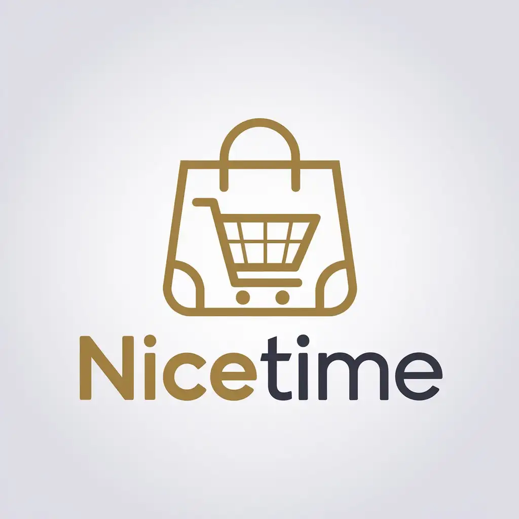 a vector logo design,with the text "nicetime", main symbol:text,Minimalistic,be used in cross-border e-commerce industry,clear background