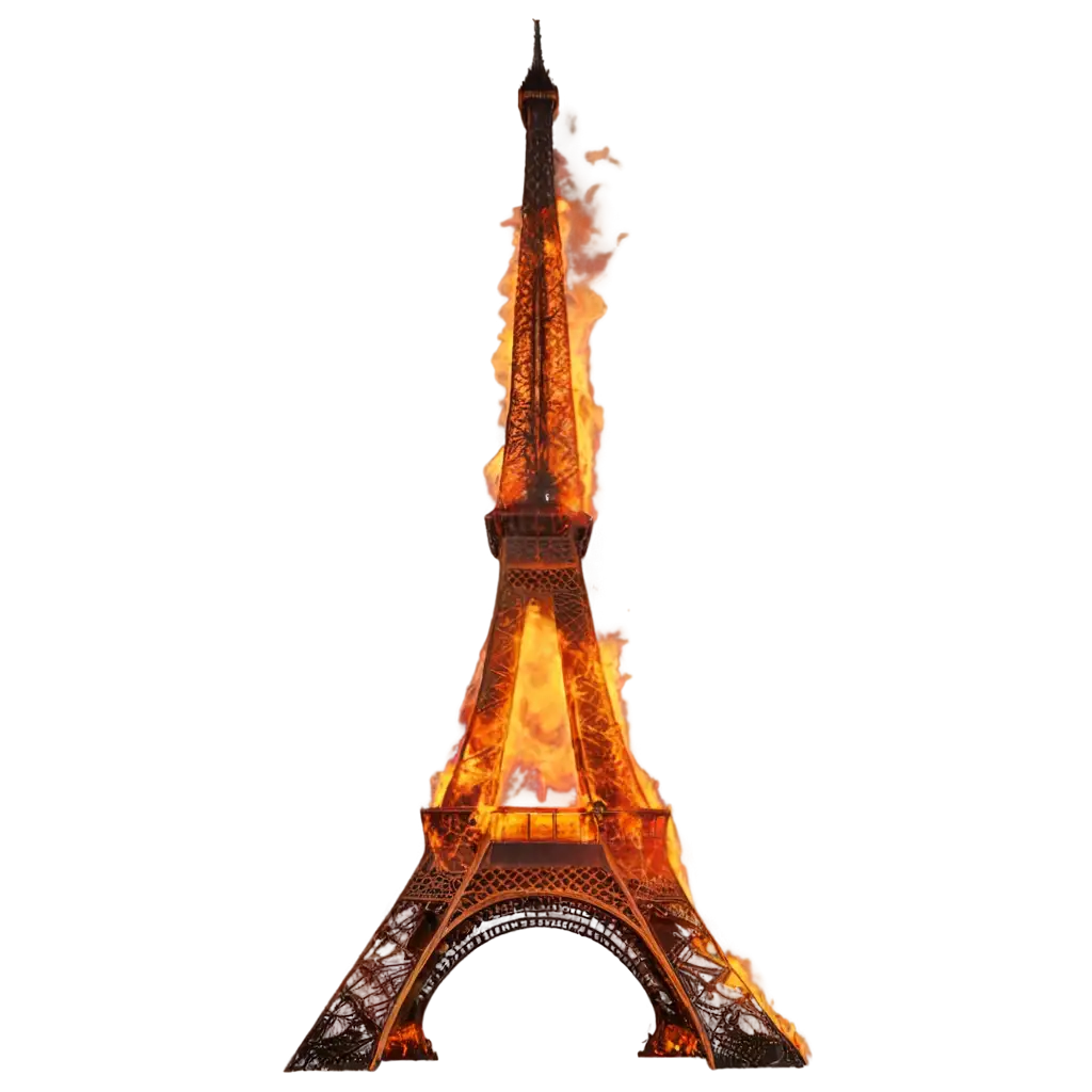 Eiffel-Tower-on-Fire-PNG-Image-Capturing-a-Dramatic-Parisian-Scene-in-High-Quality