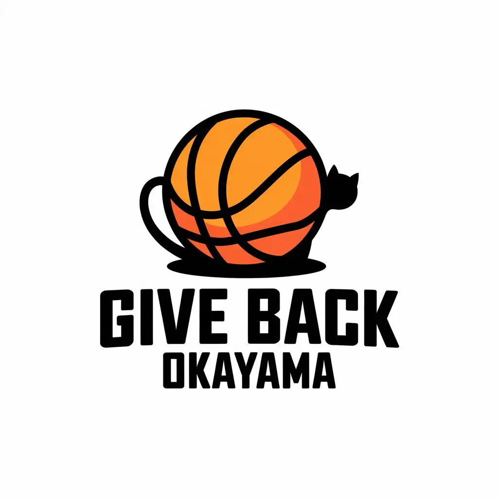 LOGO Design for Give Back Okayama Basketball Cat and Return of a Favor Theme for Sports Fitness