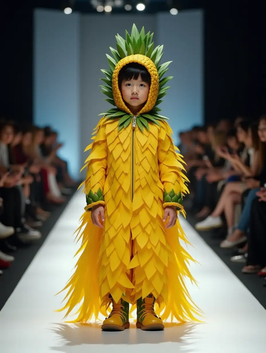 Surrealist-Pineapple-Fashion-Runway-Show-with-Boy-Model